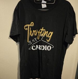 Thifting Is My Cardio Sz. 2xl Fitted Black Tshirt
